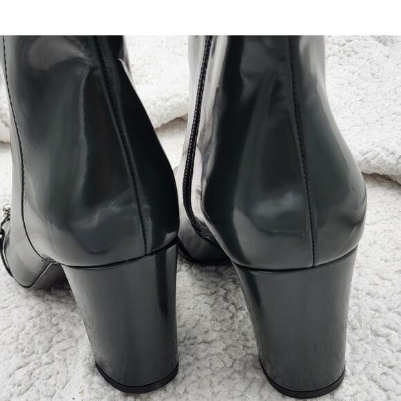 NEW Longchamp Ball Chain Boot ALL Leather Dark green Neutral 8.5 US 39 EU - Picture 5 of 7